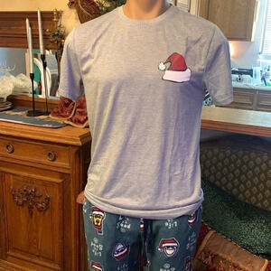 Life is Good Men's Christmas Pajamas Cozy Fleece Sleep Lounge Pants & Tshirt M